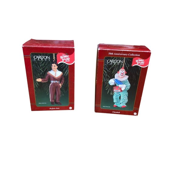 Hallmark Ornaments Clarabell Clown 80 Buffalo Bob 81 Christmas Decor Howdy Doody